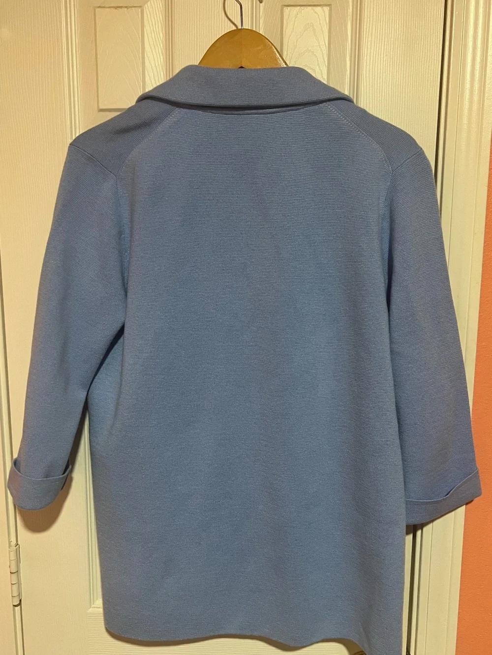 J. Crew Light Blue Open-Front Blazer Sweater